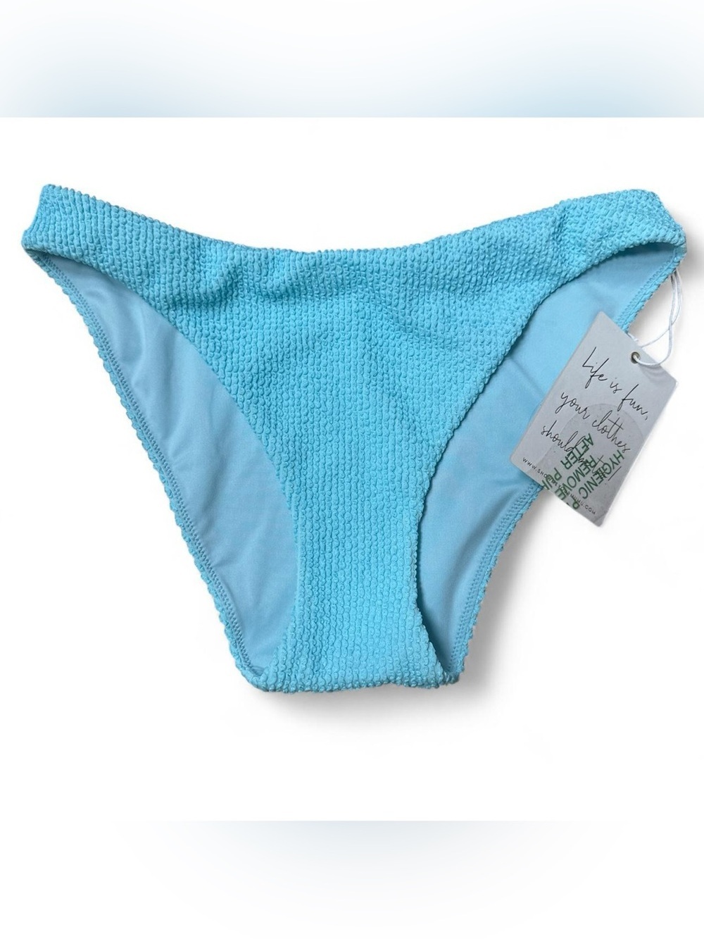 Show Me Your Mumu Textured Aqua Blue Bikini Bottom NWT Small Summer Beach